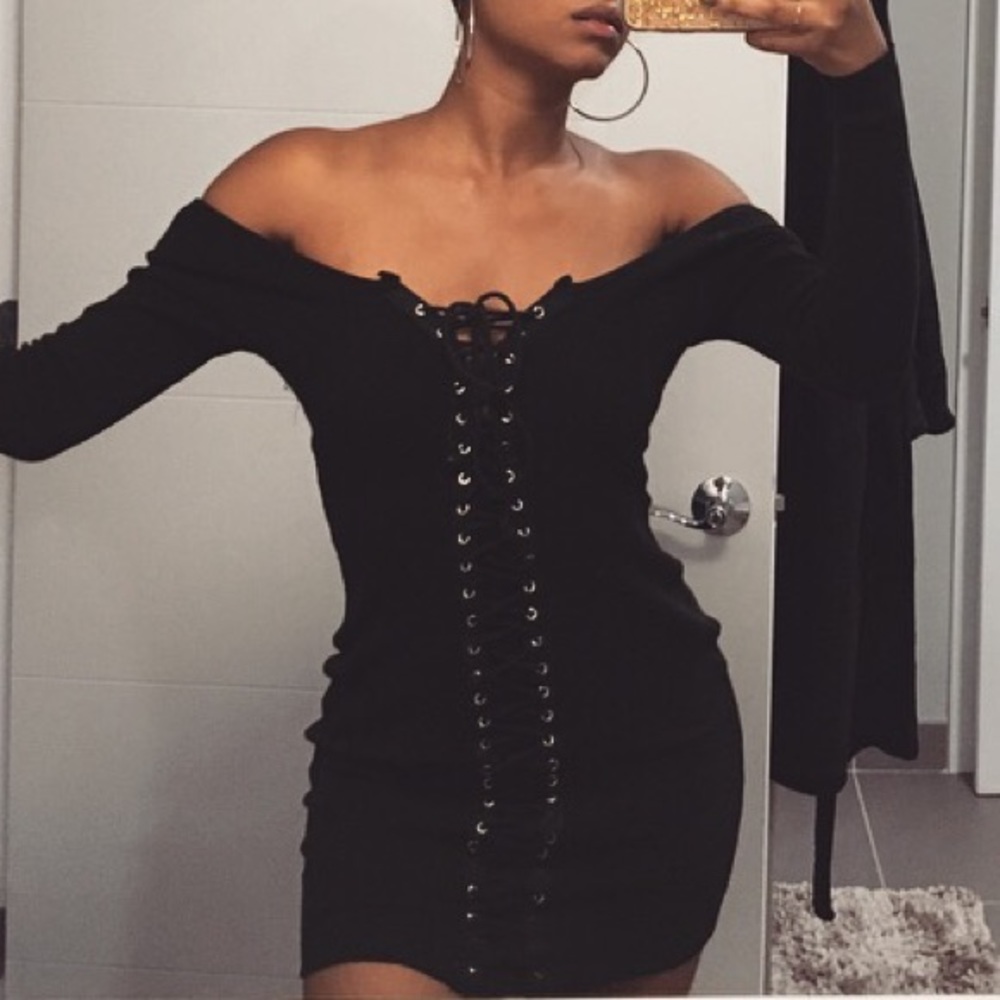 Flattering Lace Up Dress